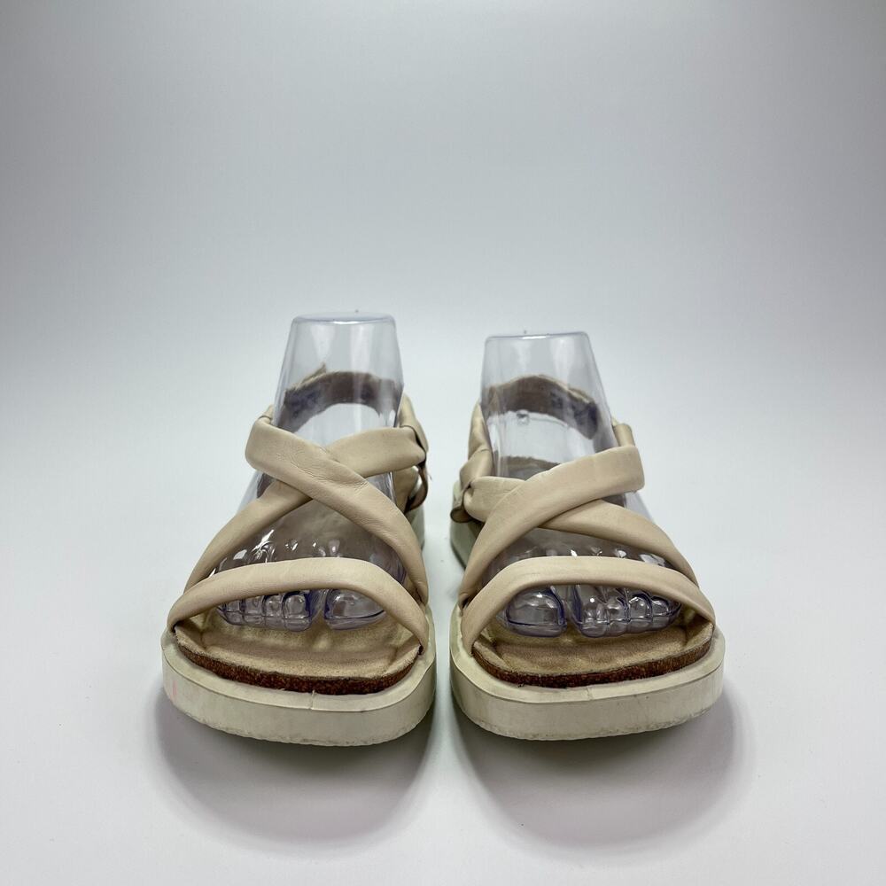 Ecco Corksphere Beige Limestone Open Toe Slip On Strappy Sandals Women 9-9.5 - Picture 3 of 11